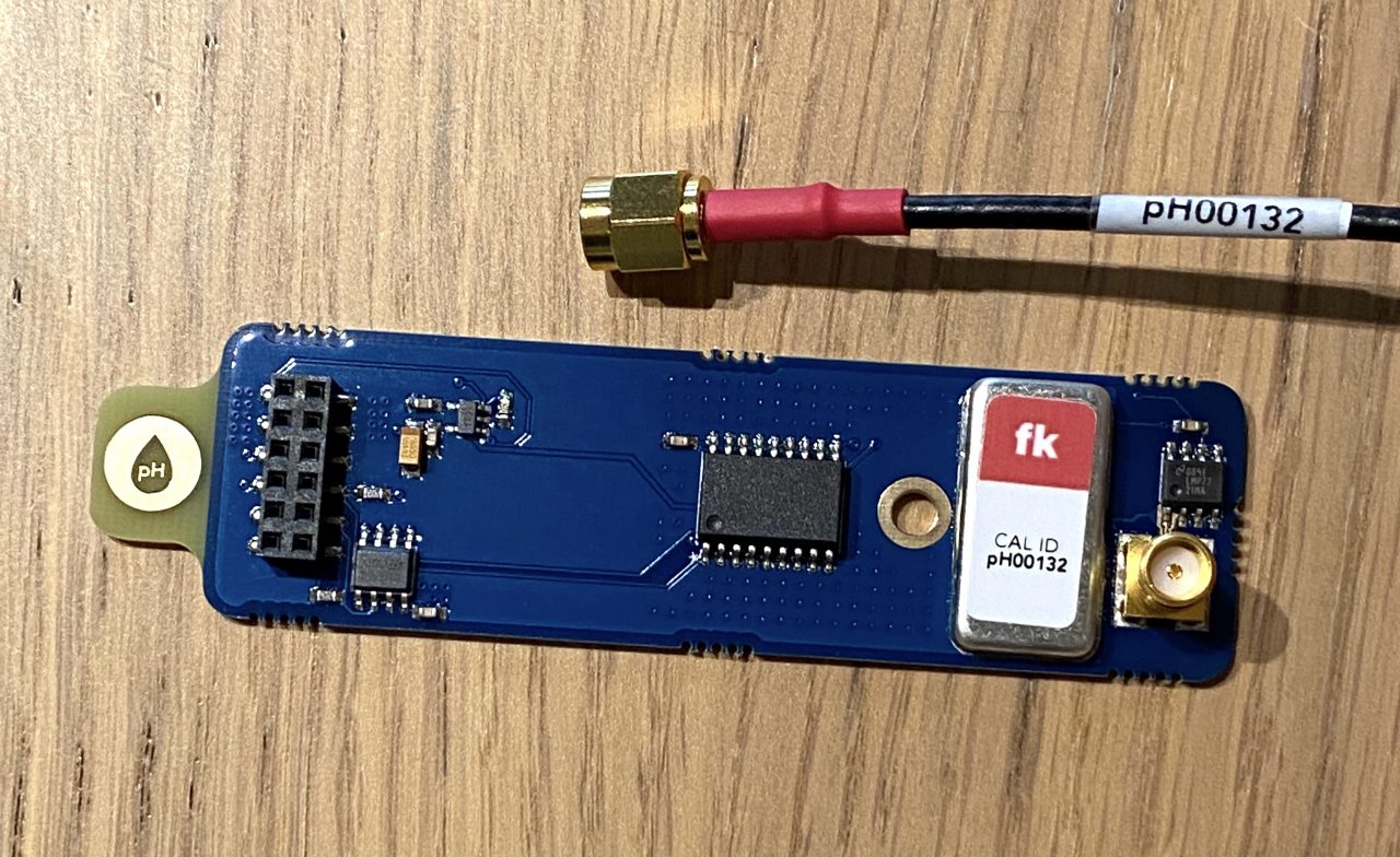 pH Module Board and Probe Cable, showing matching CAL ID decals.